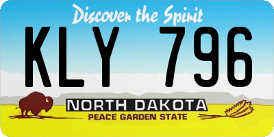 ND license plate KLY796