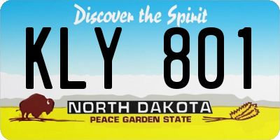 ND license plate KLY801