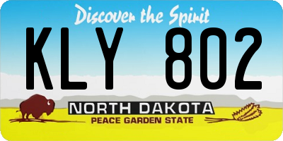 ND license plate KLY802