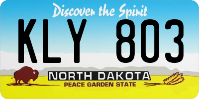 ND license plate KLY803