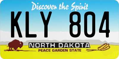 ND license plate KLY804