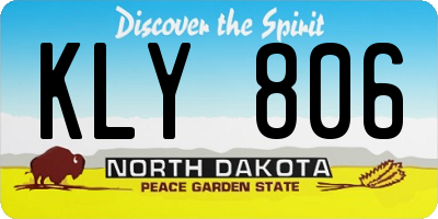 ND license plate KLY806