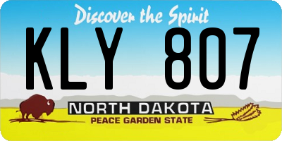 ND license plate KLY807