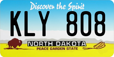 ND license plate KLY808