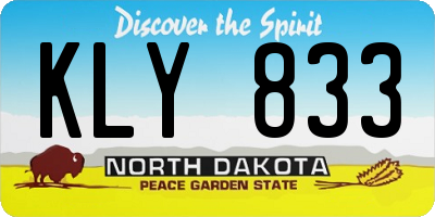 ND license plate KLY833