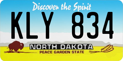 ND license plate KLY834