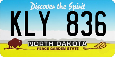 ND license plate KLY836