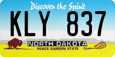 ND license plate KLY837
