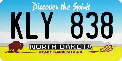 ND license plate KLY838