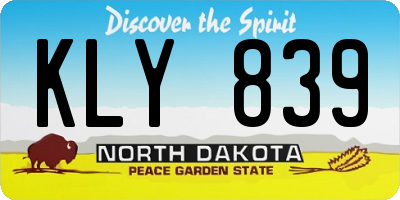 ND license plate KLY839