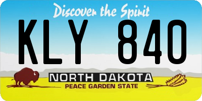 ND license plate KLY840