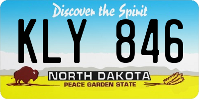 ND license plate KLY846