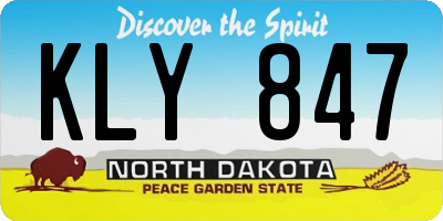 ND license plate KLY847