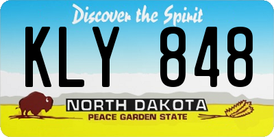 ND license plate KLY848