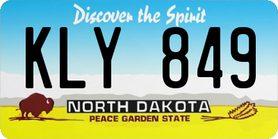 ND license plate KLY849