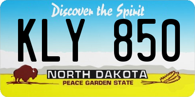 ND license plate KLY850