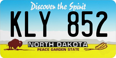 ND license plate KLY852