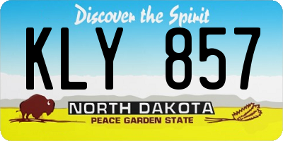 ND license plate KLY857