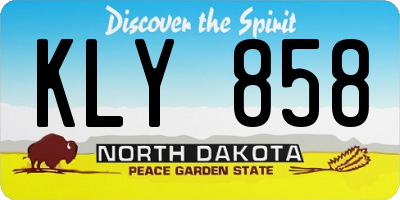 ND license plate KLY858