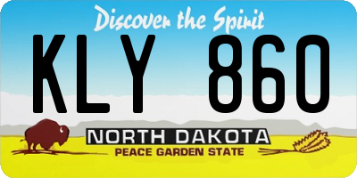 ND license plate KLY860