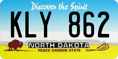 ND license plate KLY862