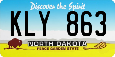 ND license plate KLY863