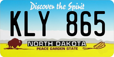 ND license plate KLY865