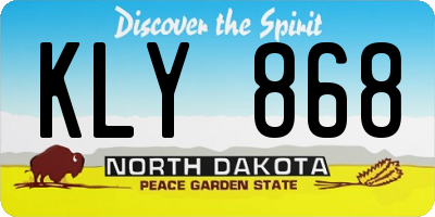 ND license plate KLY868