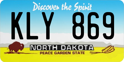 ND license plate KLY869