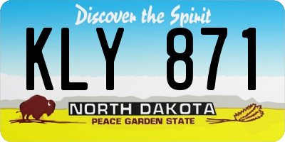 ND license plate KLY871