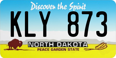 ND license plate KLY873