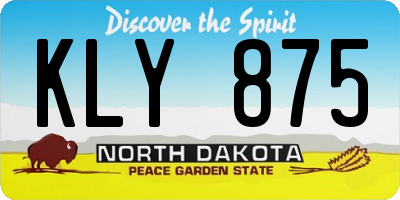 ND license plate KLY875