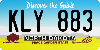 ND license plate KLY883