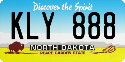 ND license plate KLY888