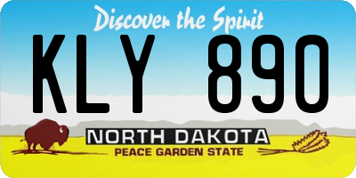 ND license plate KLY890