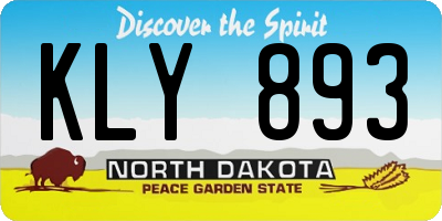 ND license plate KLY893