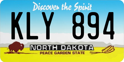 ND license plate KLY894