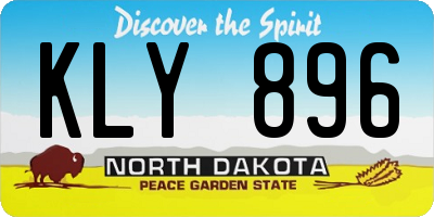 ND license plate KLY896