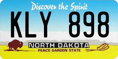 ND license plate KLY898