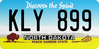 ND license plate KLY899
