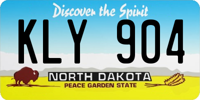 ND license plate KLY904
