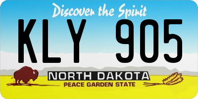 ND license plate KLY905