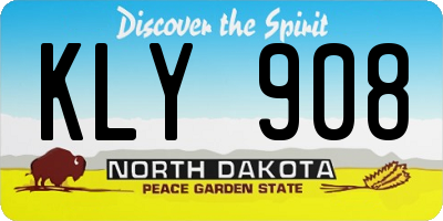 ND license plate KLY908