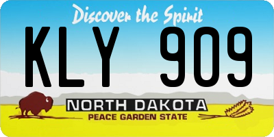 ND license plate KLY909