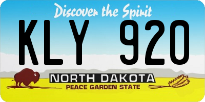 ND license plate KLY920