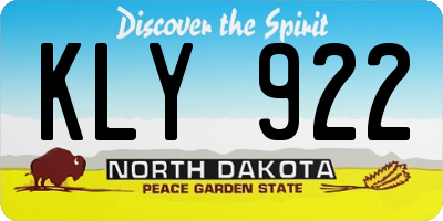 ND license plate KLY922