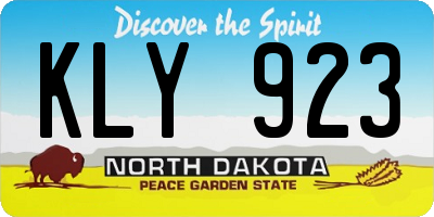 ND license plate KLY923