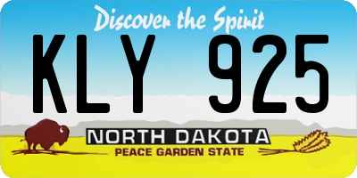 ND license plate KLY925