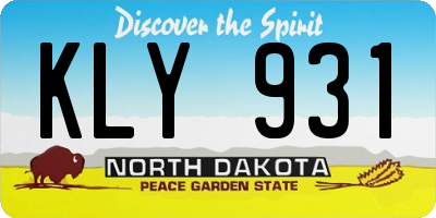 ND license plate KLY931