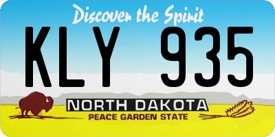 ND license plate KLY935